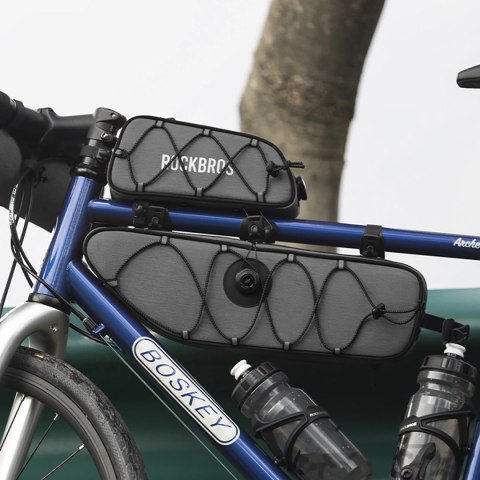 Torba pod ramę 2L Rockbros TL003 ROAD TO SKY wodoodporna - szara