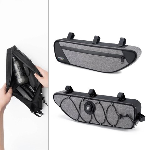 Torba pod ramę 2L Rockbros TL003 ROAD TO SKY wodoodporna - szara