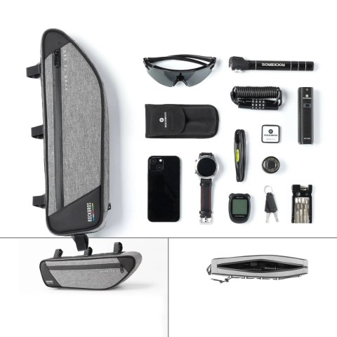 Torba pod ramę 2L Rockbros TL003 ROAD TO SKY wodoodporna - szara