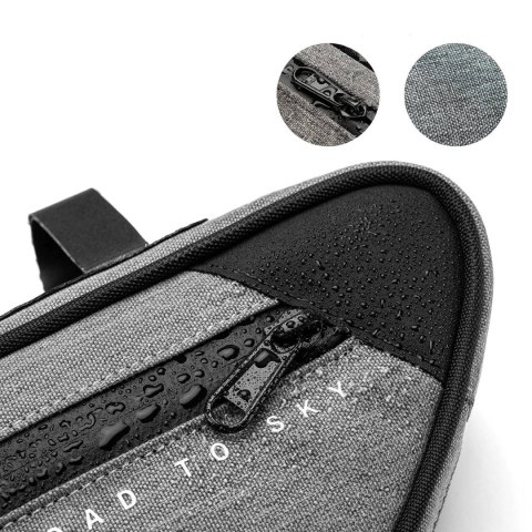 Torba pod ramę 2L Rockbros TL003 ROAD TO SKY wodoodporna - szara
