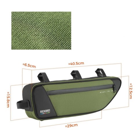Torba pod ramę 2L Rockbros TL003 ROAD TO SKY wodoodporna - zielona