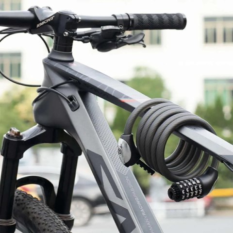 Zapięcie rowerowe Rockbros RKS531 - linka stalowa, szyfr 5-cyfrowy + LED, 180 cm