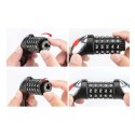 Zapięcie rowerowe Rockbros RKS531 - linka stalowa, szyfr 5-cyfrowy + LED, 180 cm