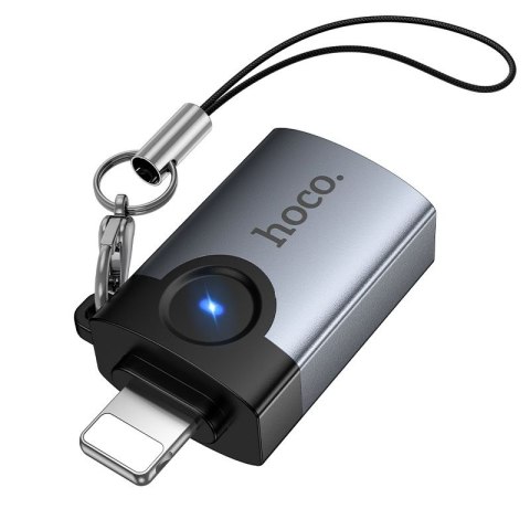 Adapter OTG Lightning do USB A Hoco UA46 Victory szary
