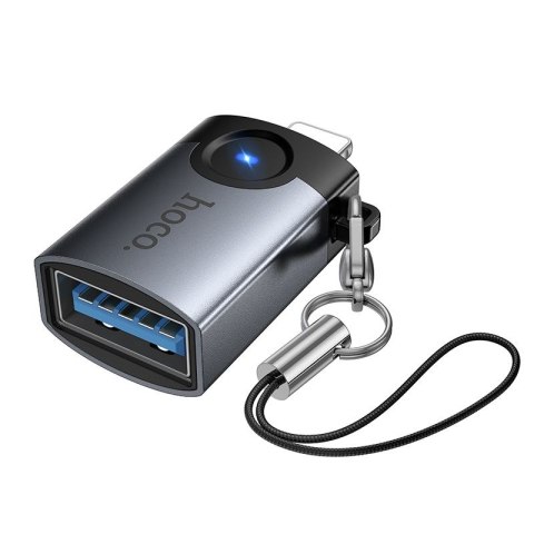 Adapter OTG Lightning do USB A Hoco UA46 Victory szary