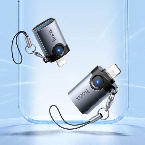Adapter OTG Lightning do USB A Hoco UA46 Victory szary
