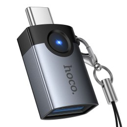 Adapter OTG USB C do USB A Hoco 3A UA46C grafitowy