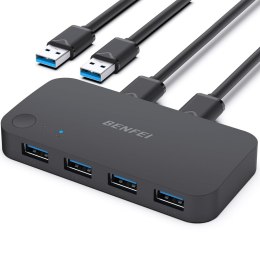 BENFEI Switch przełącznik USB 3.0 4w1 na cztery urządzenia czarny