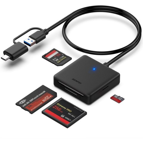 BENFEI czytnik kart 4w1 USB-C-USB-A 3.0 do SD Micro SD MS CF czarny