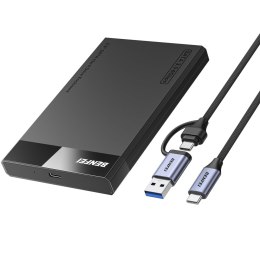BENFEI obudowa dysku SSD do USB-C / USB-A 2.5 cala SATA SSD obsługa UASP SATA III czarna z odłączanym kablem