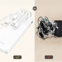 Powerbank Wozinsky W11-W 10000mAh 10W z wbudowanymi kablami i latarką - biały