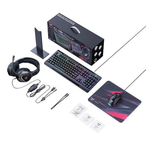 Zestaw gamingowy Onikuma TZ5008 5W1 klawiatura, mysz, słuchawki, podkładka, stojak