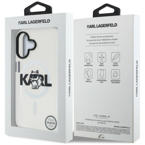Karl Lagerfeld nakładka do iPhone 17 6,1" IML Choupette Sketch Logo MagSafe przezroczysta