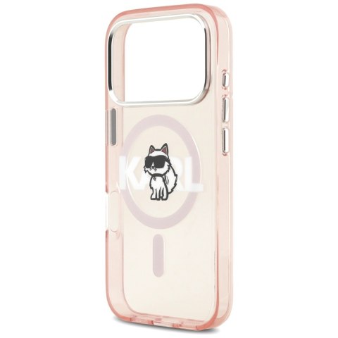 Karl Lagerfeld nakładka do iPhone 17 Pro 6,3" IML Choupette Sketch Logo MagSafe różowa