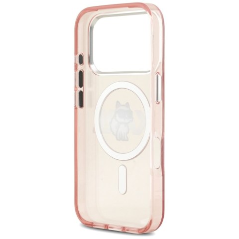 Karl Lagerfeld nakładka do iPhone 17 Pro 6,3" IML Choupette Sketch Logo MagSafe różowa