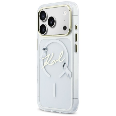 Karl Lagerfeld nakładka do iPhone 17 Pro 6,3" IML Choupettes Karl Script Logo MagSafe przezroczysta