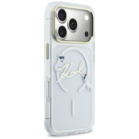 Karl Lagerfeld nakładka do iPhone 17 Pro 6,3" IML Choupettes Karl Script Logo MagSafe przezroczysta