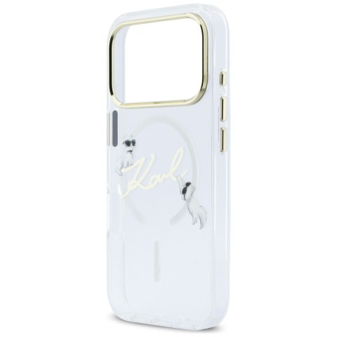 Karl Lagerfeld nakładka do iPhone 17 Pro 6,3" IML Choupettes Karl Script Logo MagSafe przezroczysta