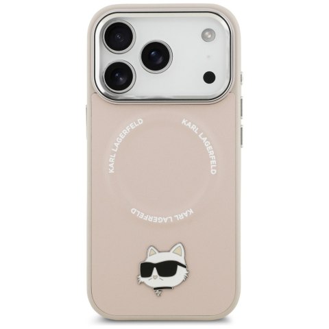 Karl Lagerfeld nakładka do iPhone 17 Pro Max 6,9" Choupette Pin MagSafe różowa