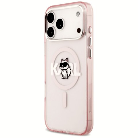 Karl Lagerfeld nakładka do iPhone 17 Pro Max 6,9" IML Choupette Sketch Logo MagSafe różowa