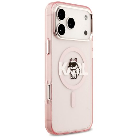 Karl Lagerfeld nakładka do iPhone 17 Pro Max 6,9" IML Choupette Sketch Logo MagSafe różowa