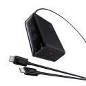 Ładowarka sieciowa Baseus Digital GaN 3xUSB-C 1xUSB-A 240W z kablem zasilającym - czarna