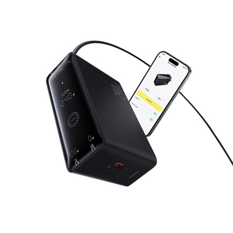 Ładowarka sieciowa Baseus Digital GaN 3xUSB-C 1xUSB-A 240W z kablem zasilającym - czarna
