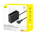 Ładowarka sieciowa Baseus Digital GaN 3xUSB-C 1xUSB-A 240W z kablem zasilającym - czarna