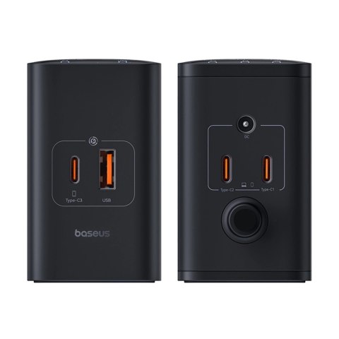 Ładowarka sieciowa Baseus Digital GaN 3xUSB-C 1xUSB-A 240W z kablem zasilającym - czarna