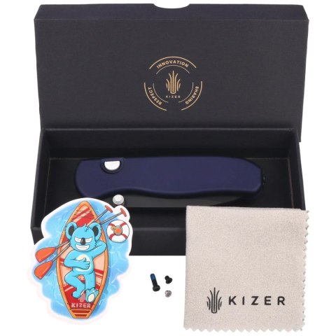 Nóż składany Kizer Drop Bear Zero Dark Blue Aluminium, Matte DLC Ultra M390 by Azo (Ki3619BDA2)