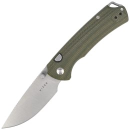 Nóż składany Kizer T1 BD Olive Green Micarta, Satin Nitro-V by Uli Hennicke (V3490.2BA1)