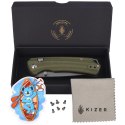Nóż składany Kizer T1 BD Olive Green Micarta, Satin Nitro-V by Uli Hennicke (V3490.2BA1)
