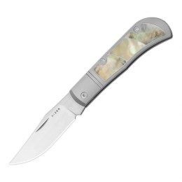 Nóż składany Kizer Trestle Silver Titanium / Mother of Pearl, Hand Brushed S45VN by Azo (Ki3761A3)