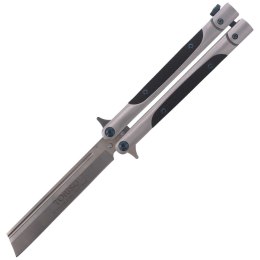 Nóż składany motylek TOKISU Balisong Black G10/Steel, Satin (02174)