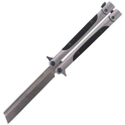 Nóż składany motylek TOKISU Balisong Black G10/Steel, Satin (02174)
