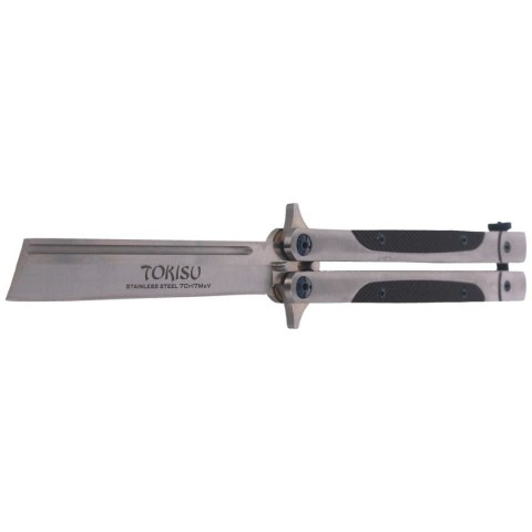 Nóż składany motylek TOKISU Balisong Black G10/Steel, Satin (02174)