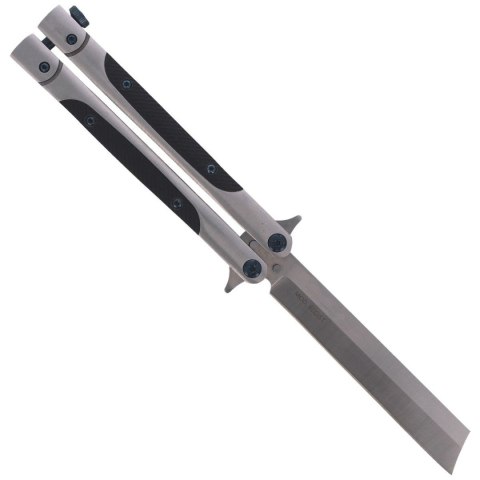 Nóż składany motylek TOKISU Balisong Black G10/Steel, Satin (02174)
