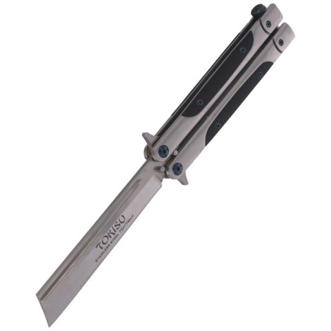 Nóż składany motylek TOKISU Balisong Black G10/Steel, Satin (02174)