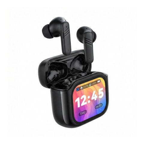 XO słuchawki Bluetooth X50 TWS LCD czarne ANC + ENC podwójny mikrofon