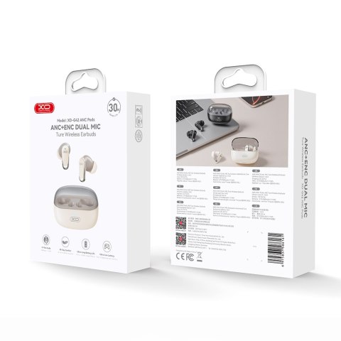 XO słuchawki Bluetooth G42 TWS beżowe ANC + ENC