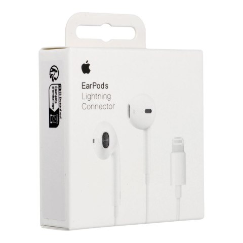 Oryginalne Słuchawki przewodowe douszne Apple A1748 EarPods MWTY3ZM/A Lightning blister białe