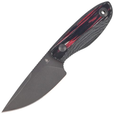 Nóż Kizer Finch Black-Red-Blue Micarta/Reconstituted Wood, Gray PVD/Stonewashed AEB-L by Vincent Rizzo (1134A2)