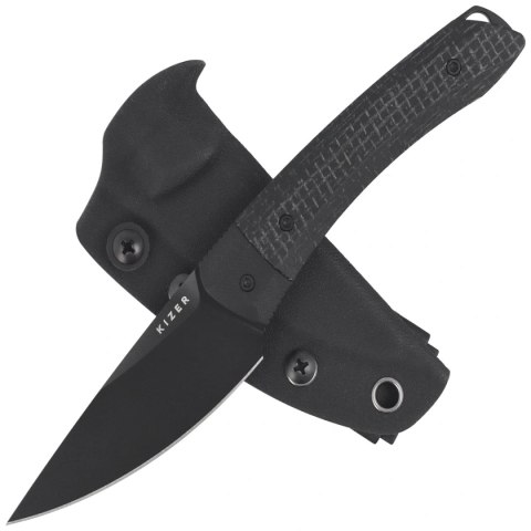 Nóż Kizer MoMo Fix 3 Black Micarta/ Black G10, Black PVD AEB-L by Vladimir Legachev (1124A4)