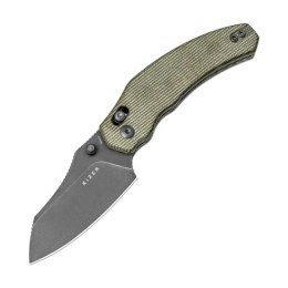 Nóż składany Kizer Bulldog Green Micarta, Gray Stonewashed Nitro-V by O.SHO (V3672A3)