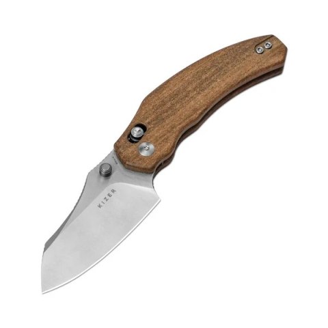 Nóż składany Kizer Bulldog Mkuruti Wood, Satin Nitro-V by O.SHO (V3672A2)
