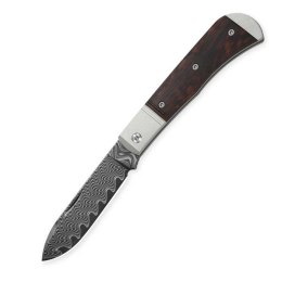 Nóż składany Kizer Trestle D Grey Aluminium / Leopardwood, Acid Washed Damascus by Azo (V3760A3)