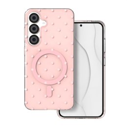Nakładka Bubble Dots Mag do Samsung S24 / S25 różowa