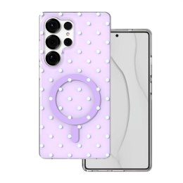 Nakładka Bubble Dots Mag do Samsung S25 Ultra fioletowa