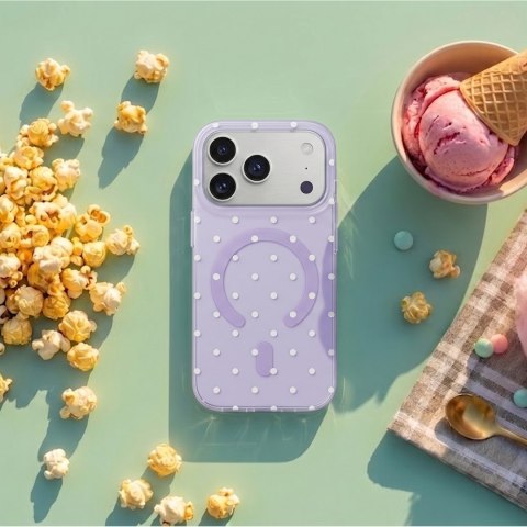 Nakładka Bubble Dots Mag do Samsung S25 Ultra fioletowa