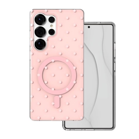Nakładka Bubble Dots Mag do Samsung S25 Ultra różowa